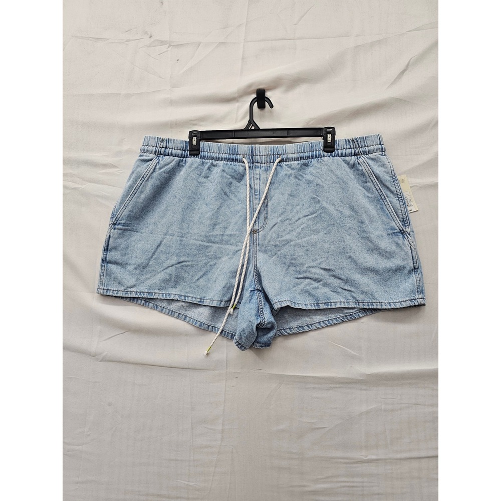 Universal Thread Womens Pull On Denim Shorts Blue Cotton Linen Casual Size 2X